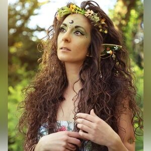 Renaissance Mushroom Elf Ears with Crown